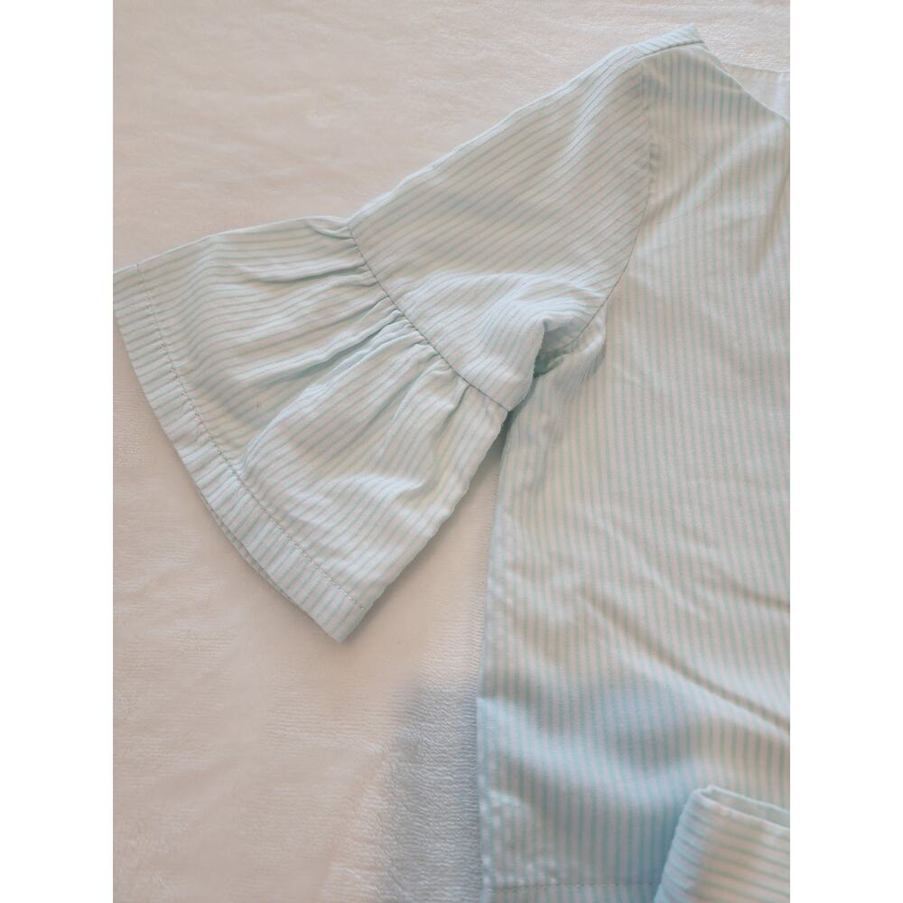 Janie and Jack Girls Mint Green Pinstripe 2pc Outfit Sz 6 - Picture 3 of 6